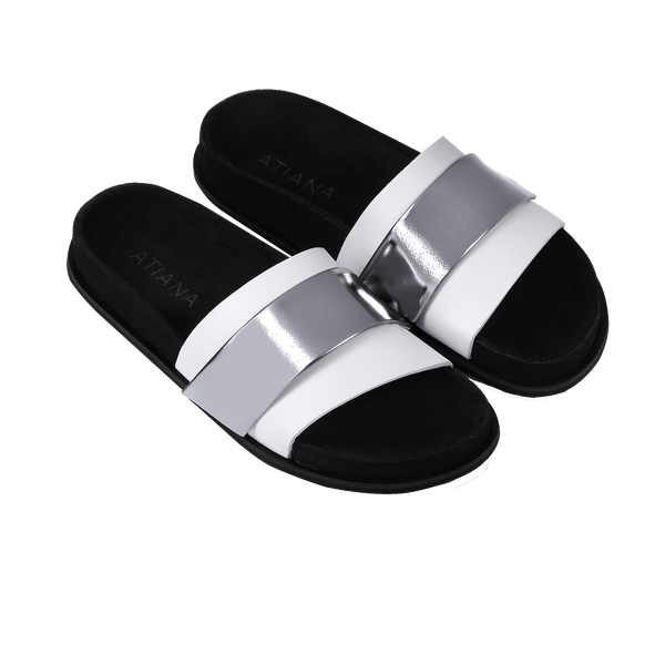 White slider online sandal